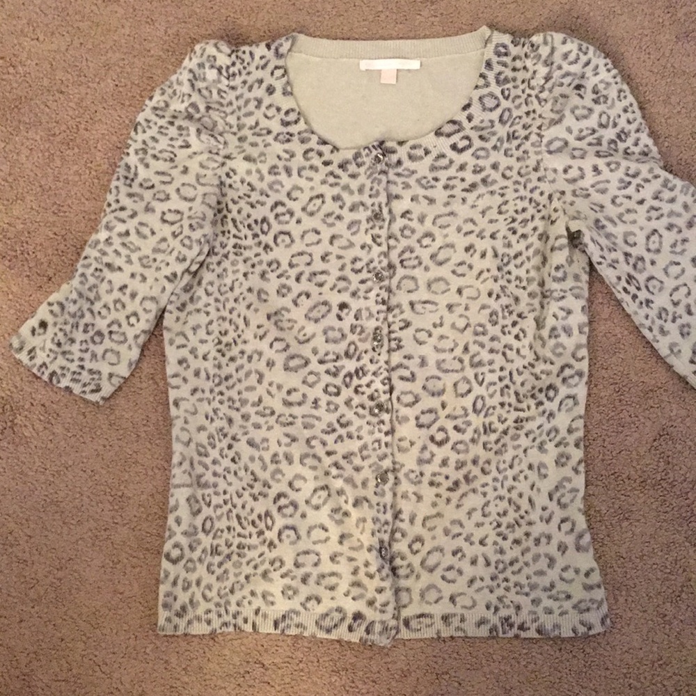 Leopard print Rebecca Taylor cardigan size L